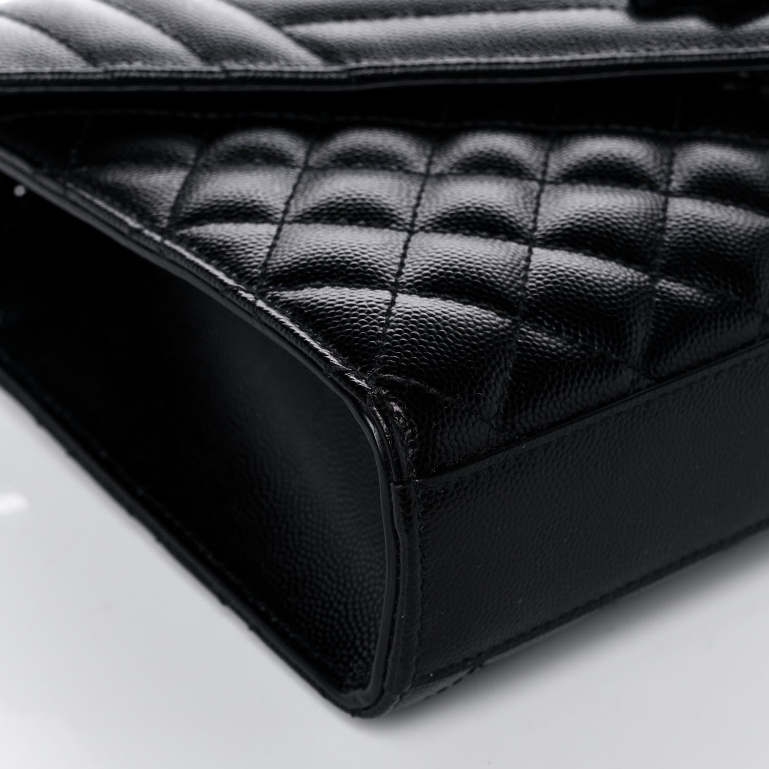 Saint Laurent Grain De Poudre Textured Mixed Matelasse Triquilt Medium Monogram Satchel Black 8 of 9