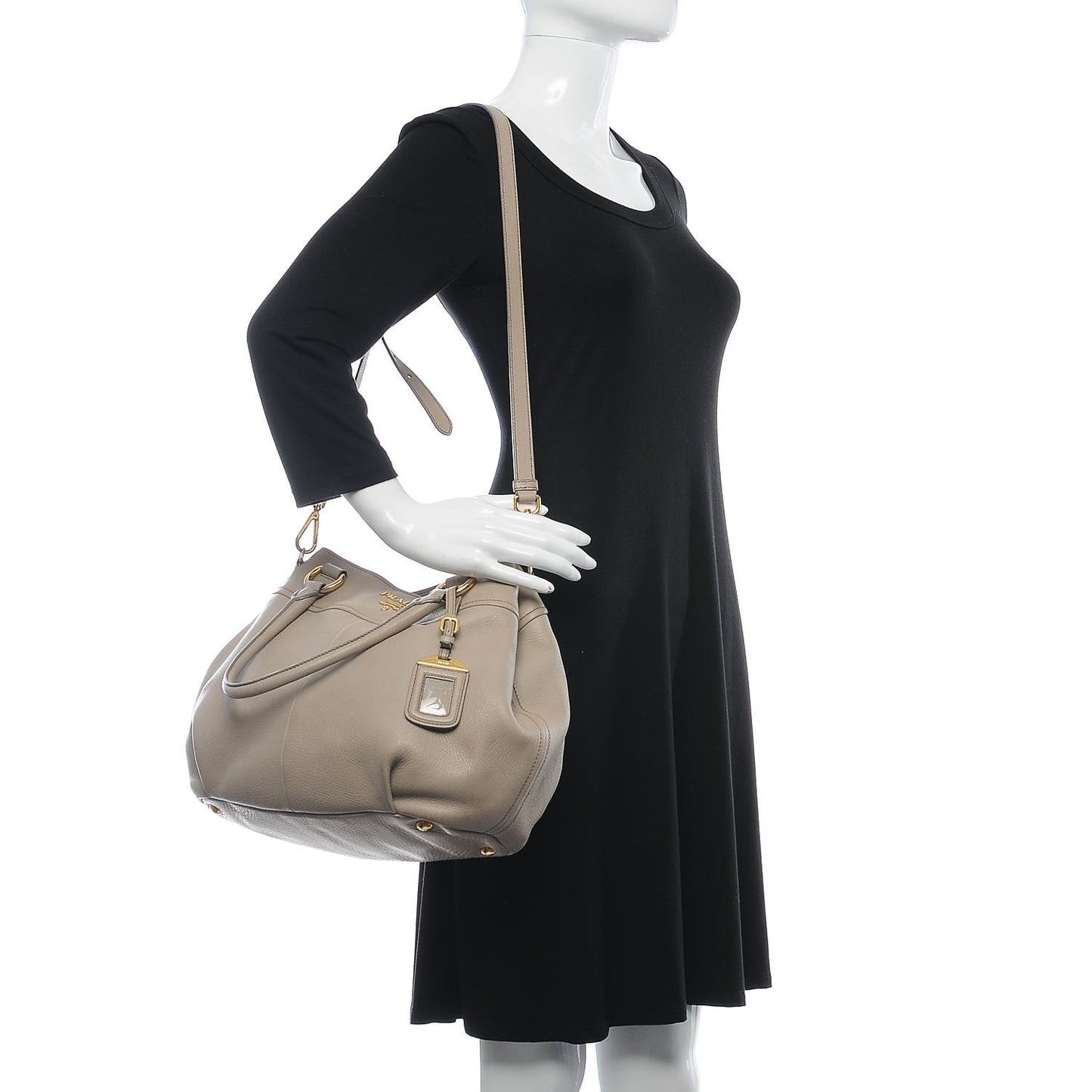 Vitello Daino Shoulder Bag Grey