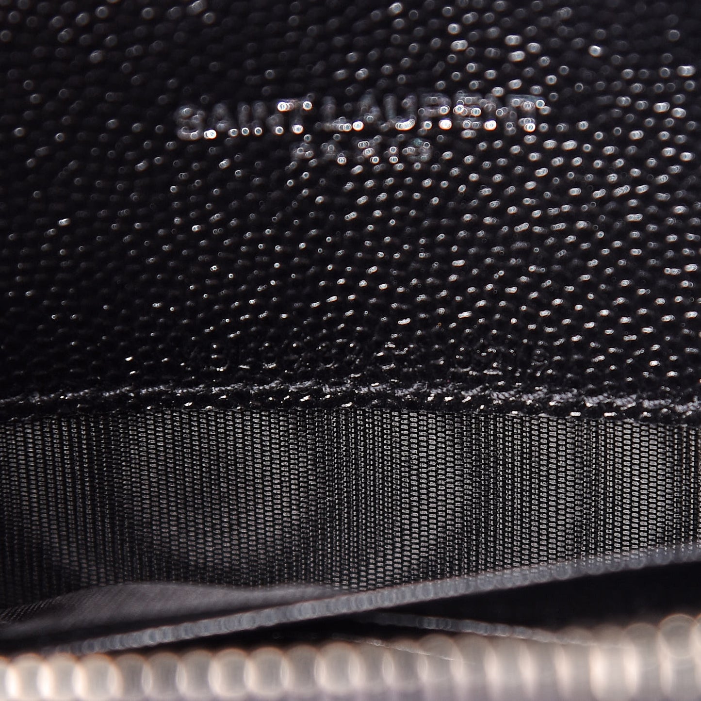 Grain De Poudre Matelasse Chevron Monogram Envelope Chain Wallet Black