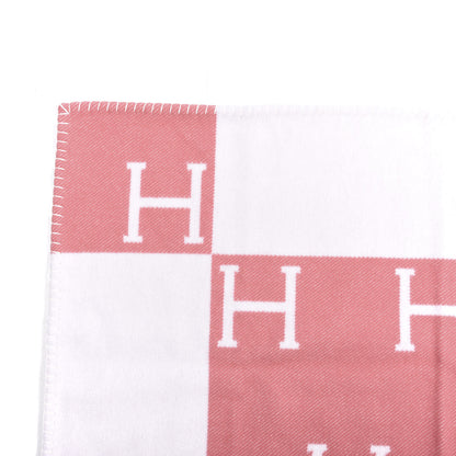 Hermes Wool Cashmere Avalon Baby Blanket Rose Airelle White 2 of 3