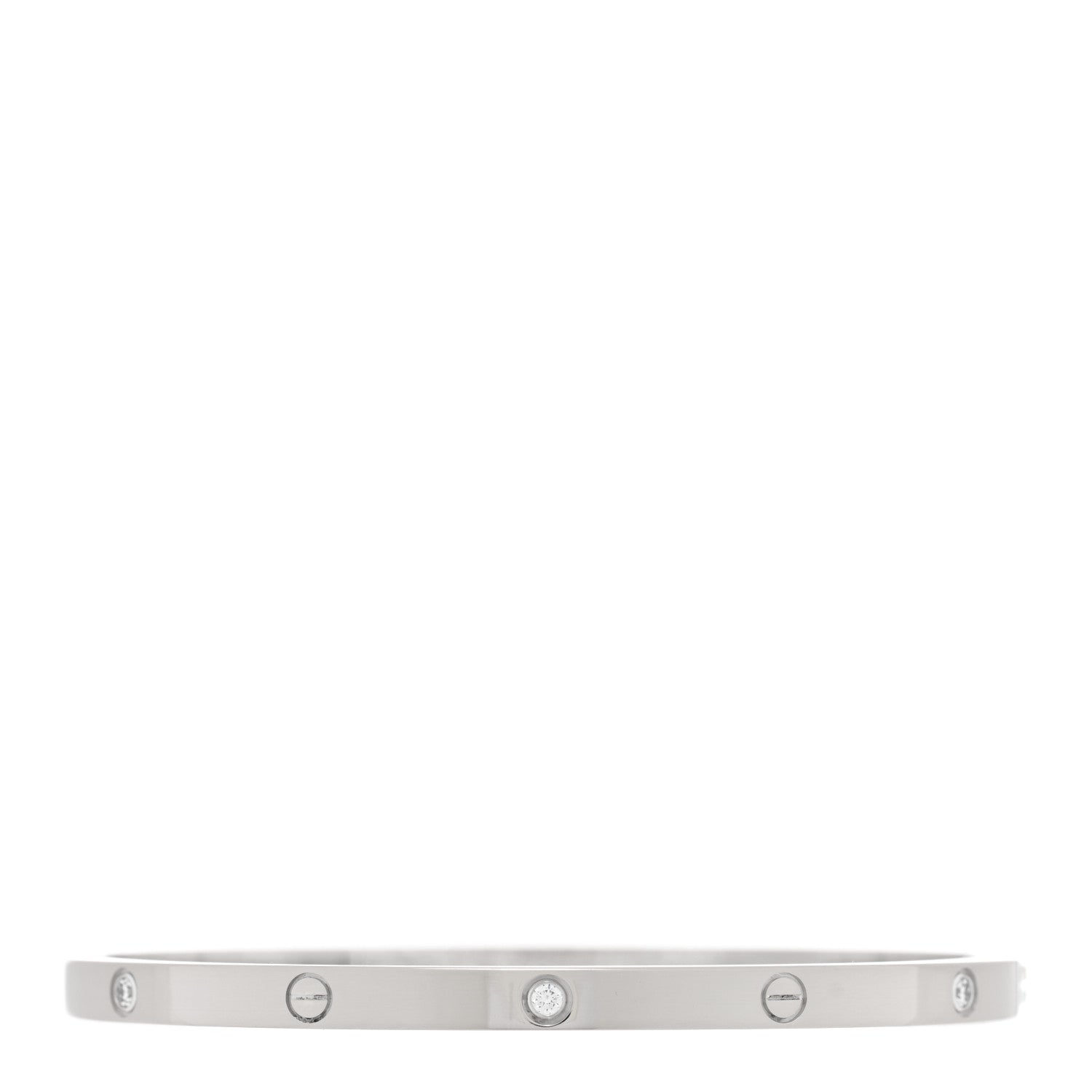 Cartier 18K White Gold 6 Diamond Small LOVE Bracelet 16 1 of 6