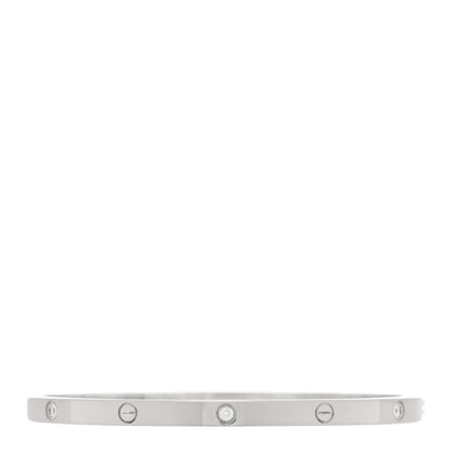 Cartier 18K White Gold 6 Diamond Small LOVE Bracelet 16 1 of 6