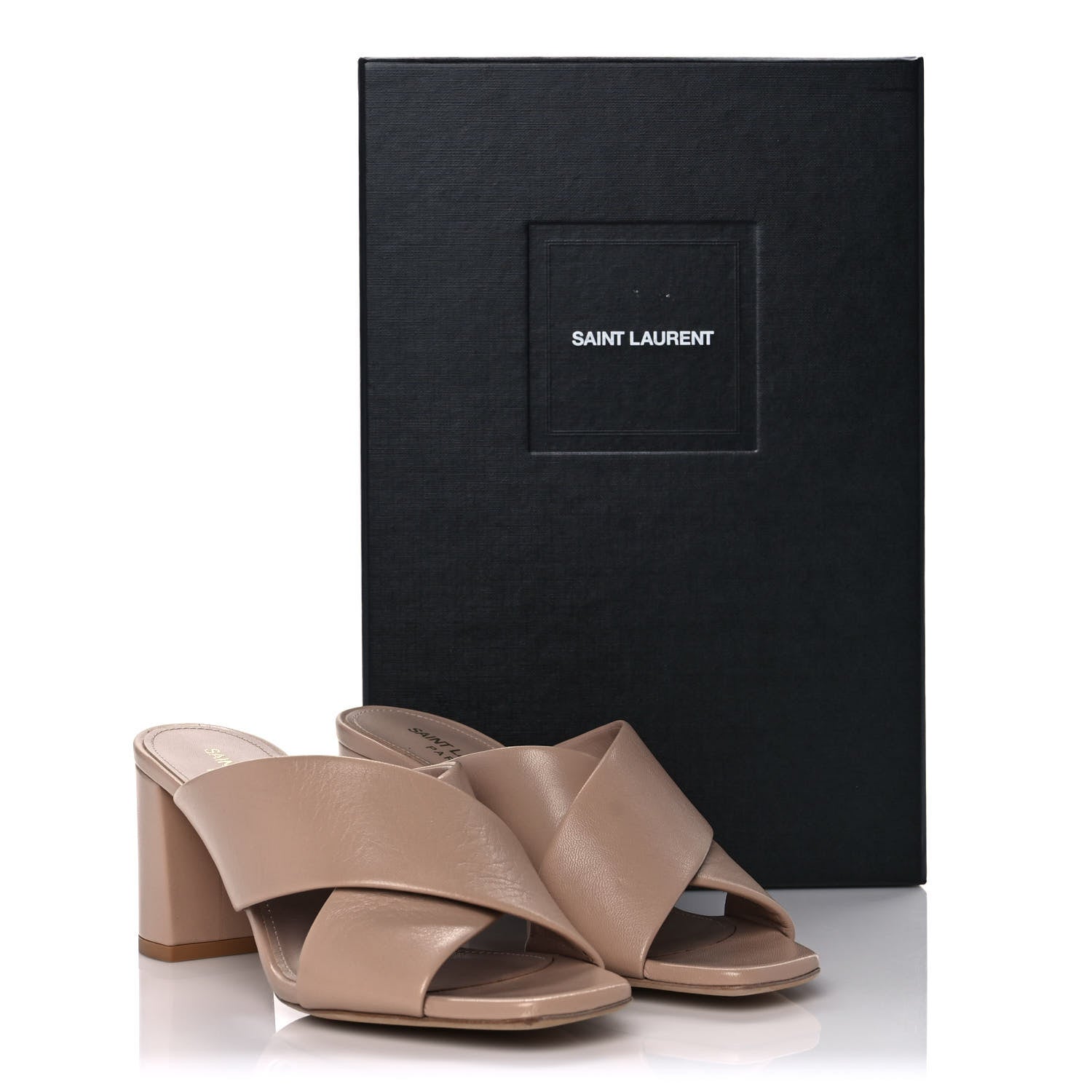 Saint Laurent Calfskin LouLou 70 Mules 36.5 Nude 9 of 9