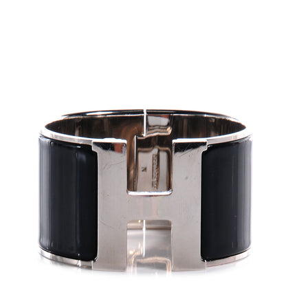Hermes Enamel Extra Wide Clic Clac H Bracelet PM Black 1 of 5