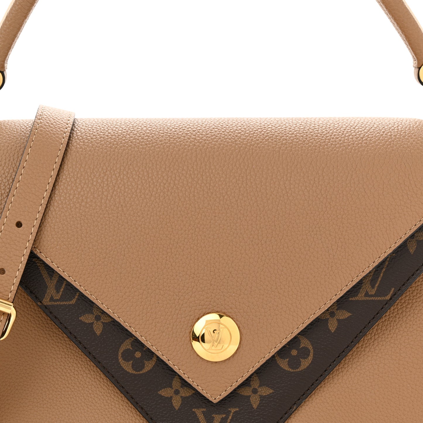 LOUIS VUITTON Grained Calfskin Monogram Double V Sesame