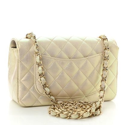 Chanel Iridescent Lambskin Quilted Mini Rectangular Flap Ivory 3 of 11