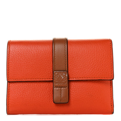 Loewe Grained Calfskin Small Vertical Wallet Orange Tan 1 of 10