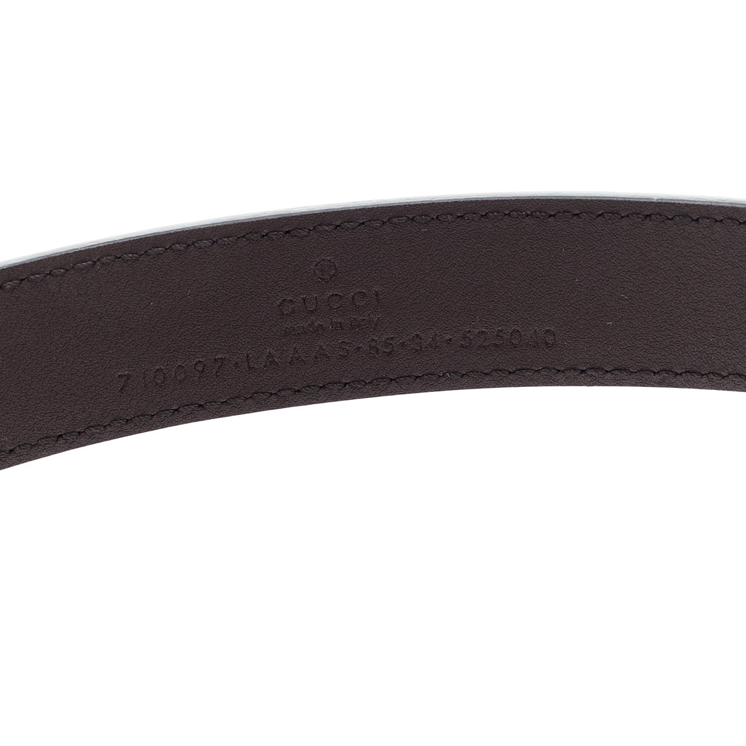 Gucci Calfskin Embossed Tejus Painted Double G 25mm Belt 85 34 Rock Salmon 4 of 6