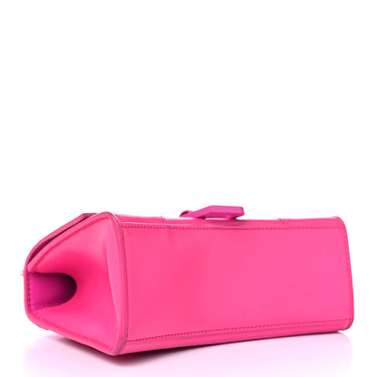 Balenciaga Shiny Box Calfskin Tonal B Hourglass Top Handle Bag XS Fuchsia 4 of 18
