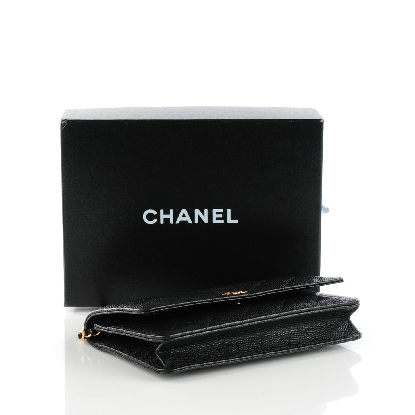 Caviar Quilted Wallet On Chain WOC Black