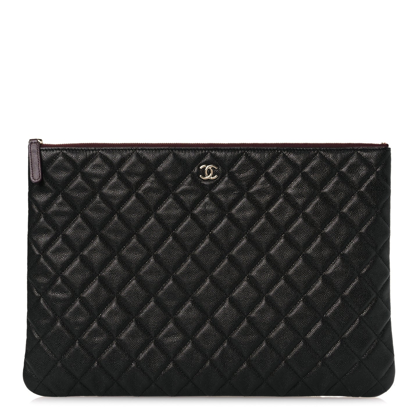 Caviar Quilted Large Cosmetic Case Black