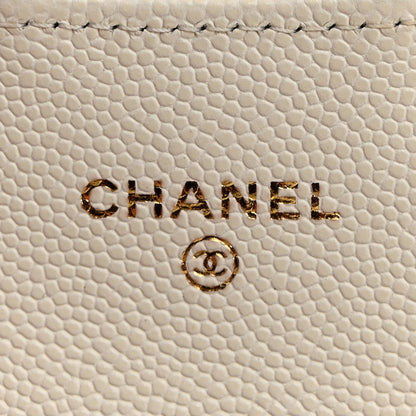 Chanel Caviar Quilted Flap Card Holder Wallet White 6 of 12