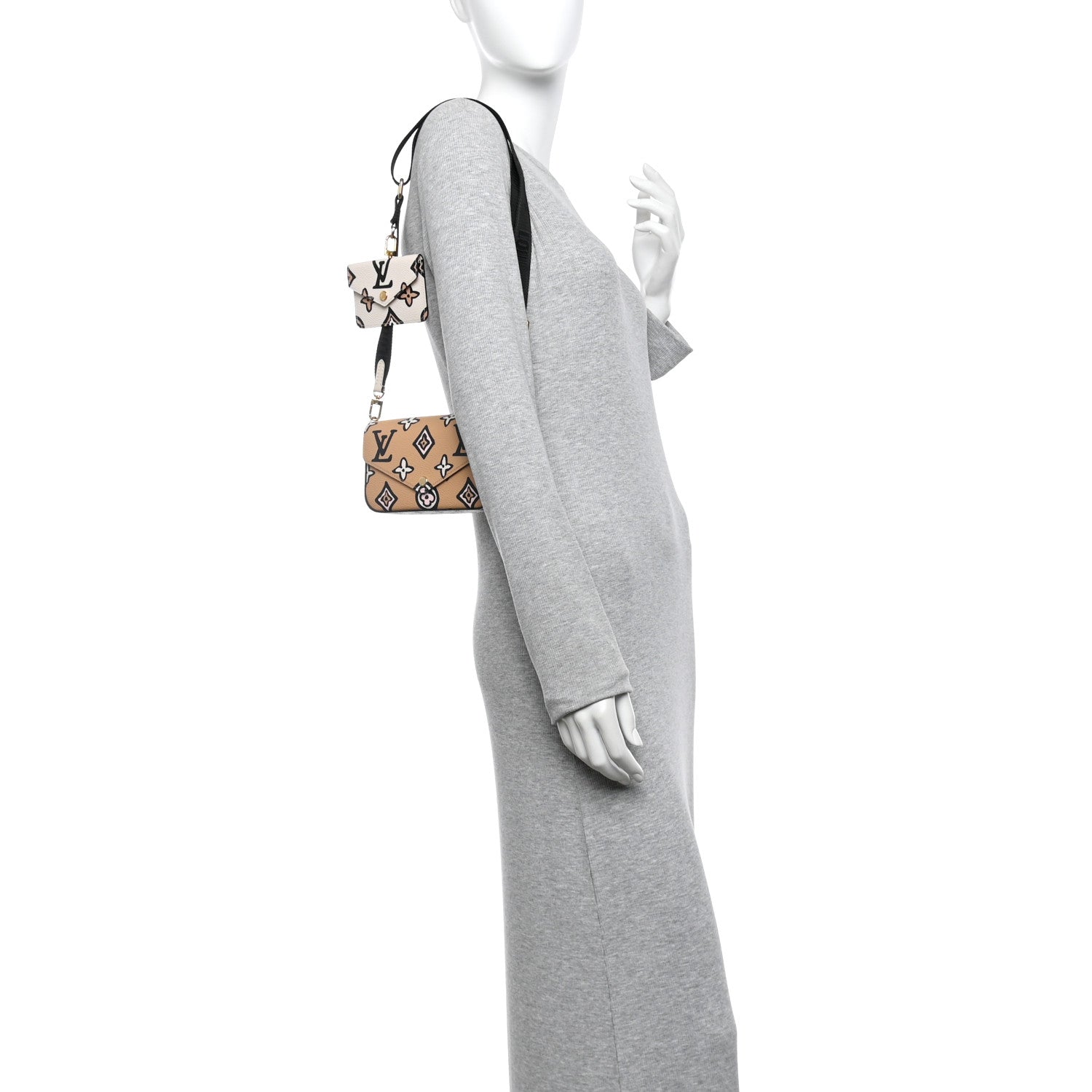 Louis Vuitton Monogram Wild At Heart Felicie Strap & Go Arizona Creme 2 of 10
