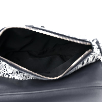 Christian Dior X SHAWN STUSSY Grained Calfskin Printed Mens Saddle Bag Navy Blue 5 of 12
