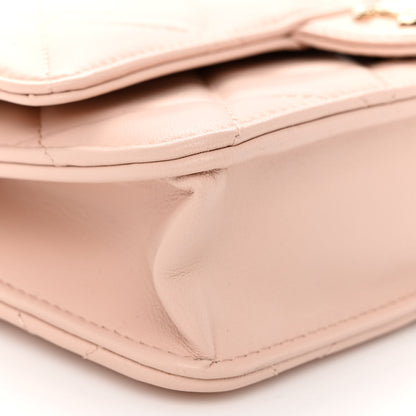 Chanel Lambskin Plexi Quilted Wallet On Chain WOC Light Beige 10 of 12
