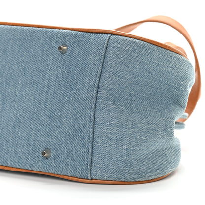Christian Dior Denim Embroidered Satchel Blue 9 of 9