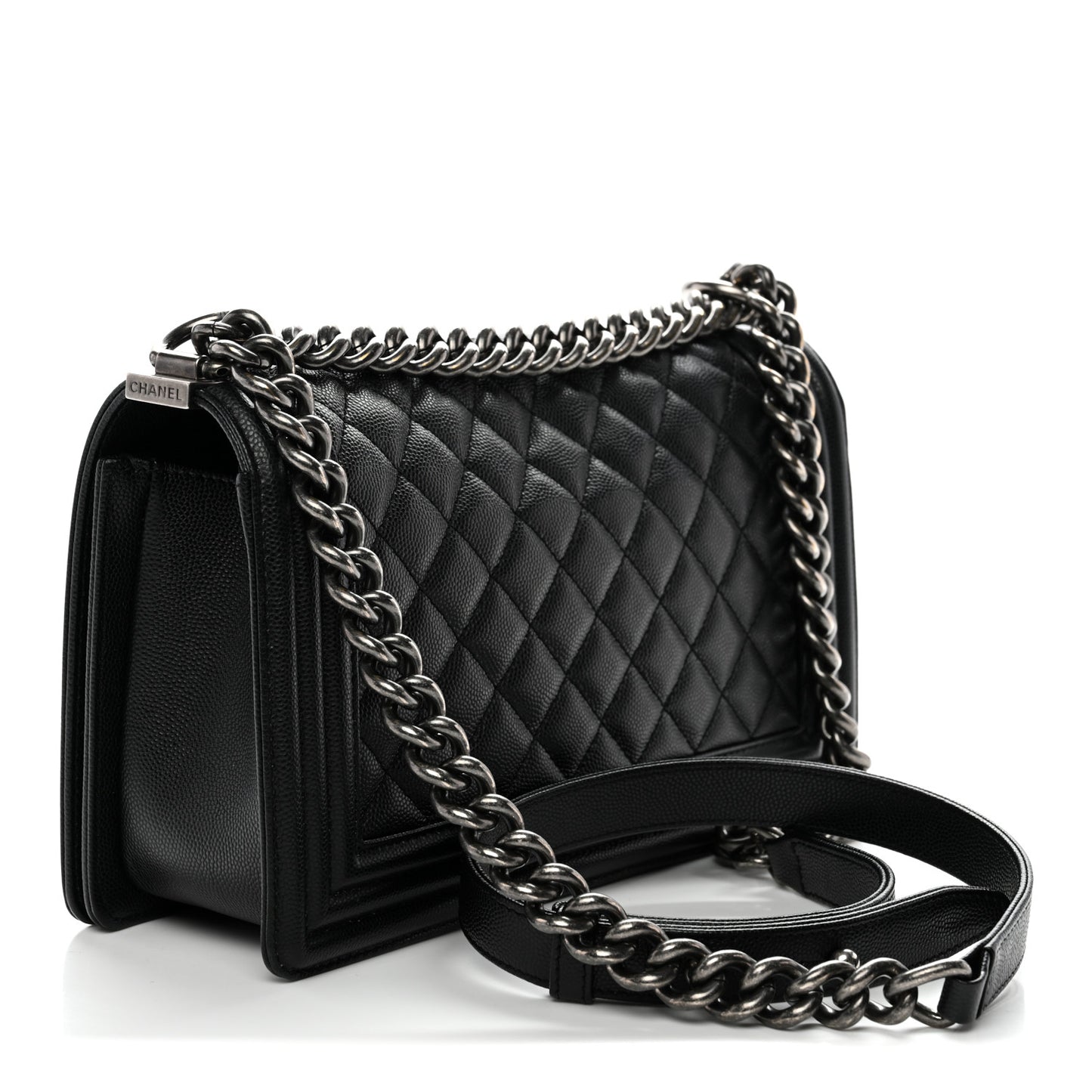 Caviar Quilted Medium Boy Flap Black