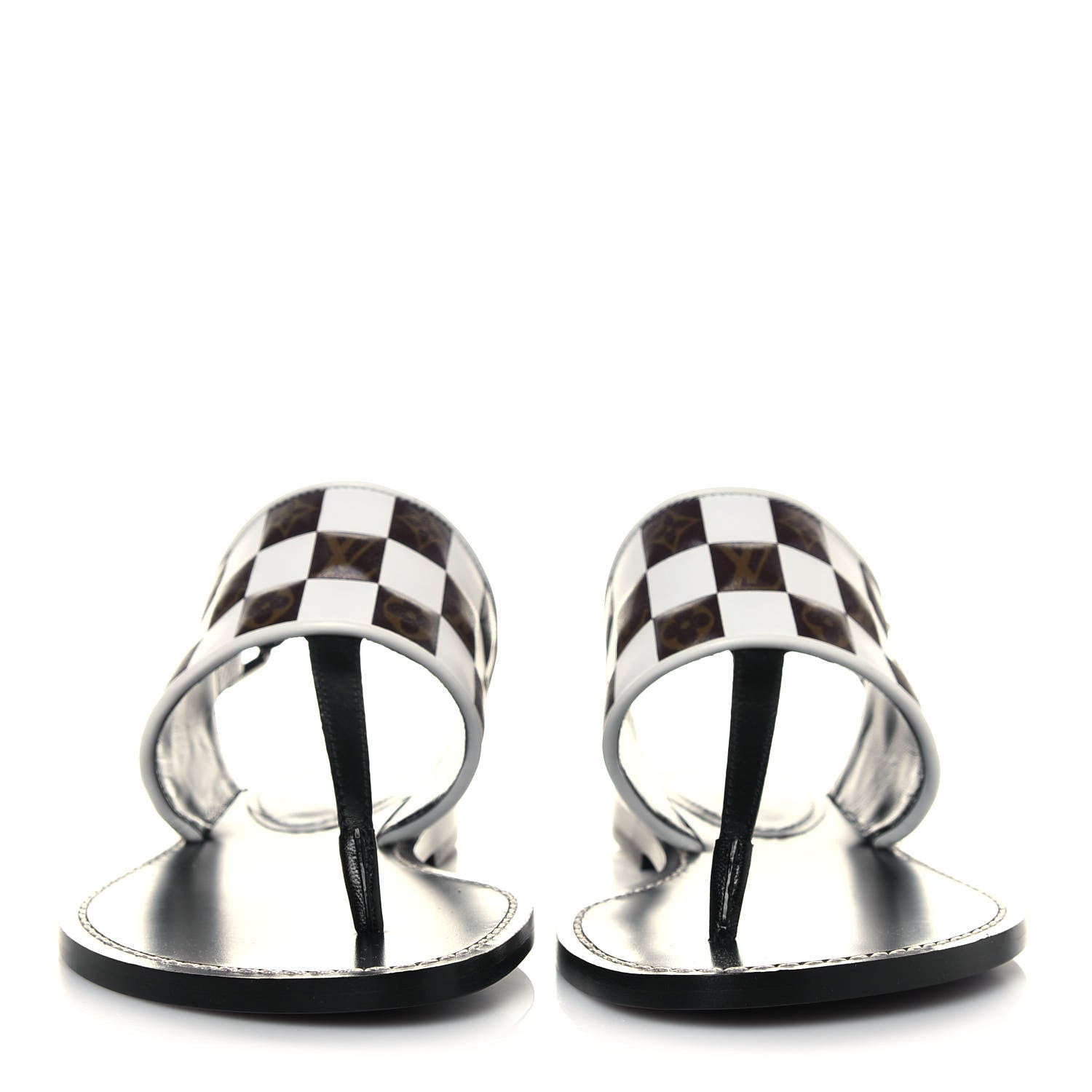 Louis Vuitton Monogram Calfskin Matchmake Flat Thong Sandals 36 Black 2 of 9