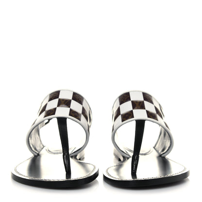 Louis Vuitton Monogram Calfskin Matchmake Flat Thong Sandals 36 Black 2 of 9