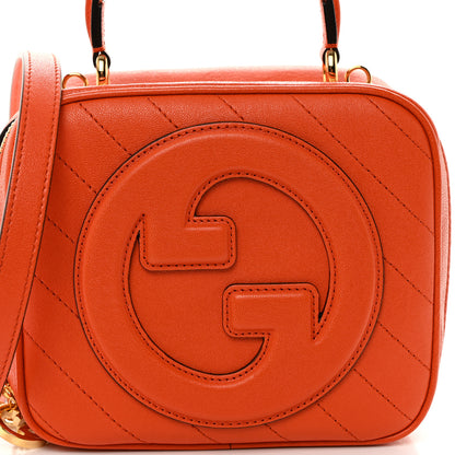 Gucci Sakai Be Green Calfskin Diagonal Stitched Small Blondie Shoulder Bag Orange 8 of 10
