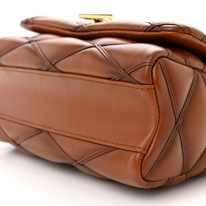 Louis Vuitton Lambskin Malletage Top Handle GO-14 MM Tan 9 of 11