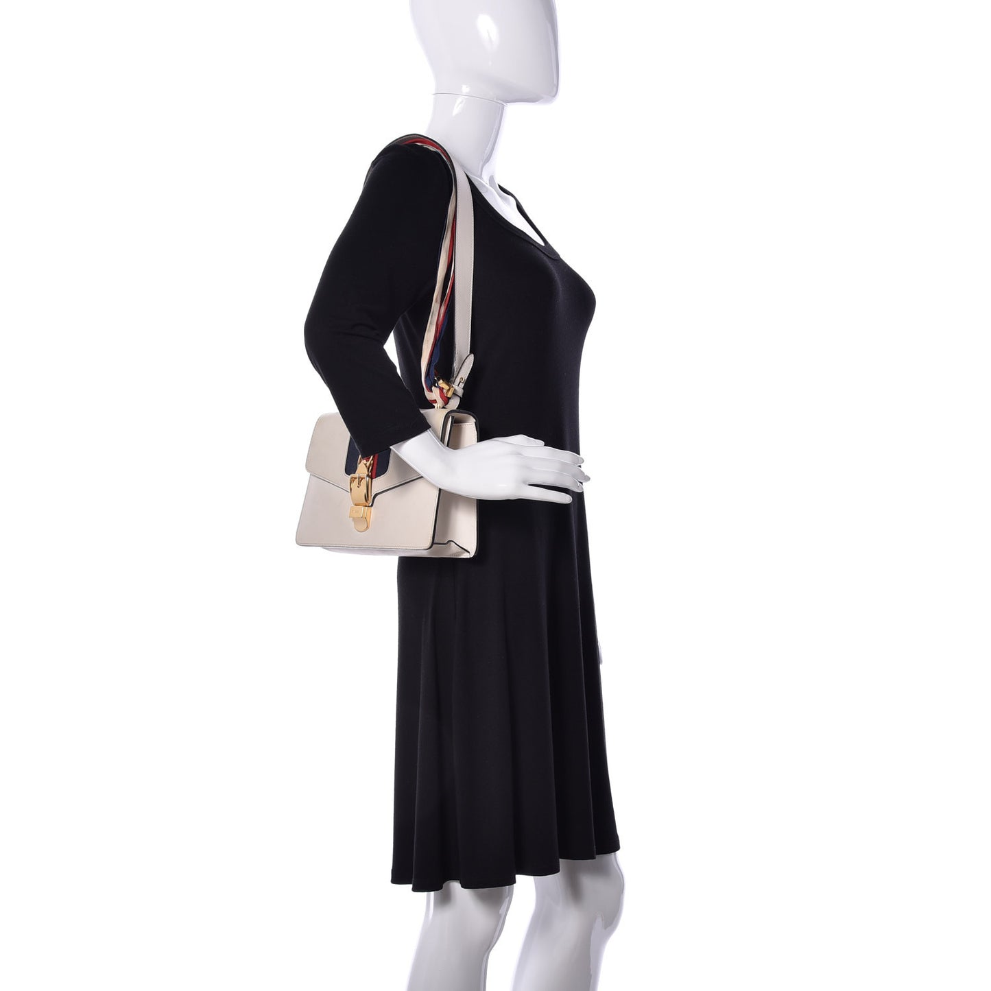 Calfskin Small Sylvie Shoulder Bag Off White