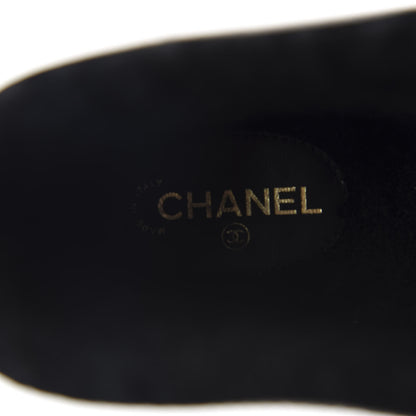 Chanel Crumpled Calfskin Shearling Womens Cap Toe Chain Short Boots 39 Black 7 of 9