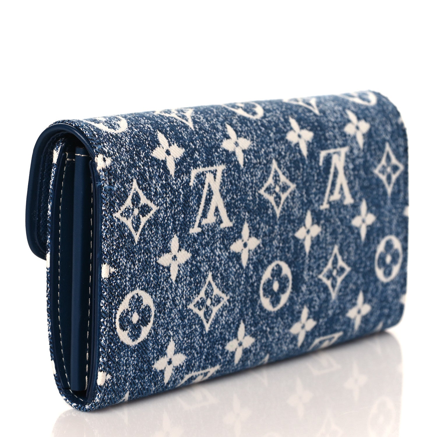 Louis Vuitton Monogram Jacquard Denim Sarah Wallet Bleu 3 of 10