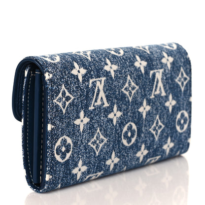 Louis Vuitton Monogram Jacquard Denim Sarah Wallet Bleu 3 of 10