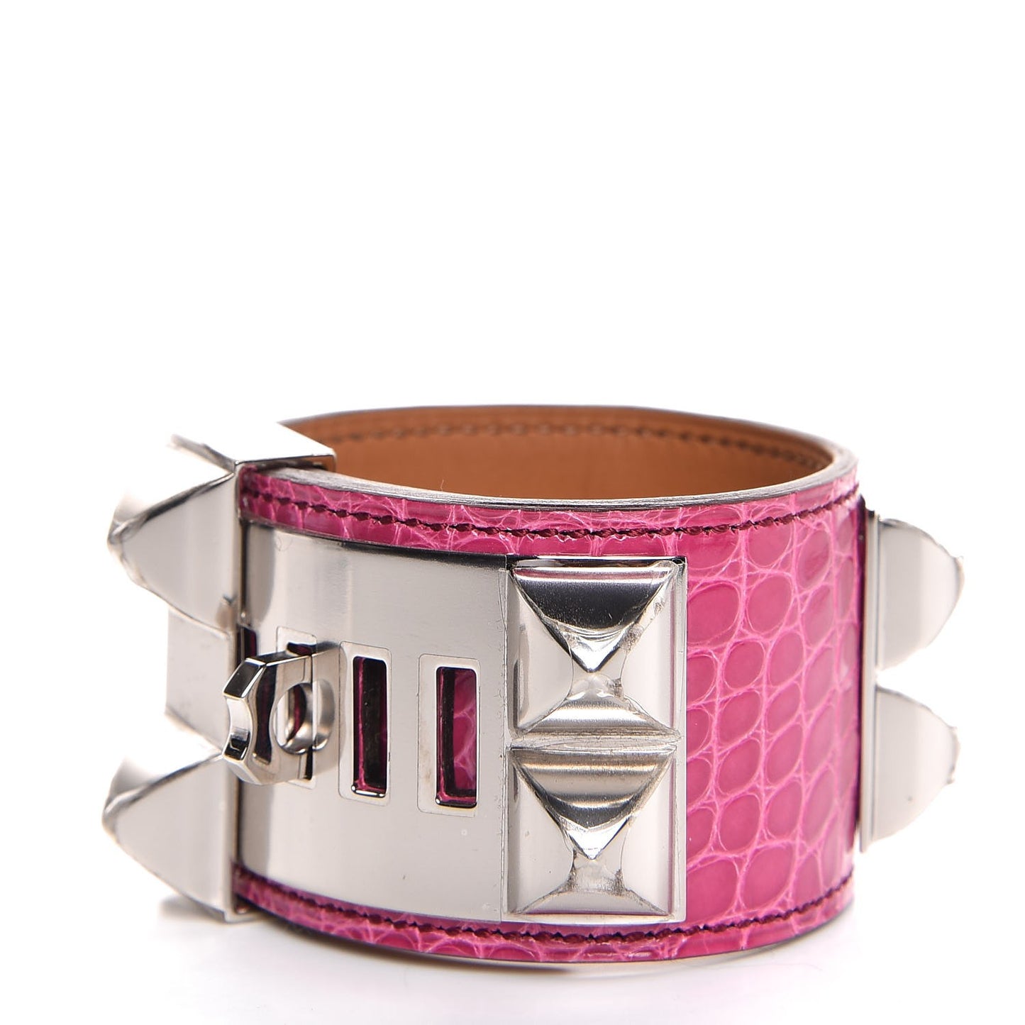 Shiny Alligator Collier De Chien CDC Bracelet S Fuchsia
