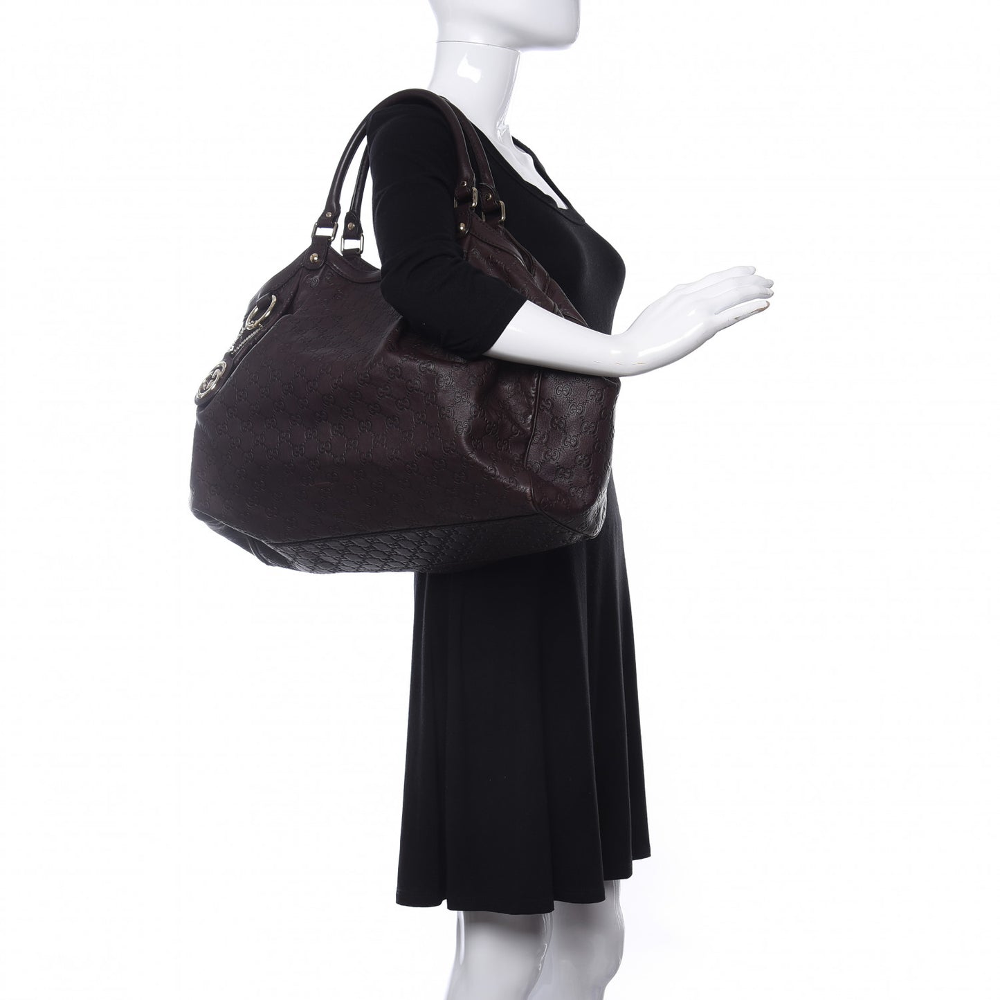 Guccissima Signature Large Sukey Tote Chocolate