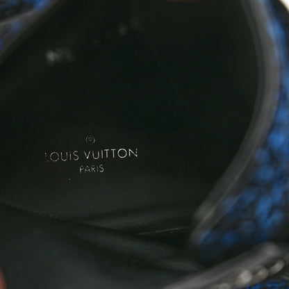 Louis Vuitton Tweed Calfskin Wonderland Flat Ranger Boots 39 Blue Black 8 of 8
