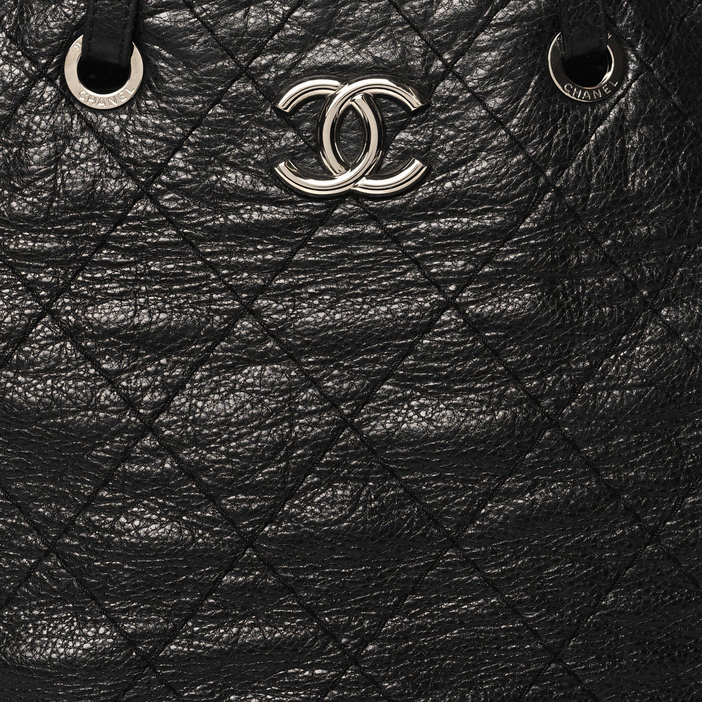 Glazed Calfskin Large On The Road Tote Black