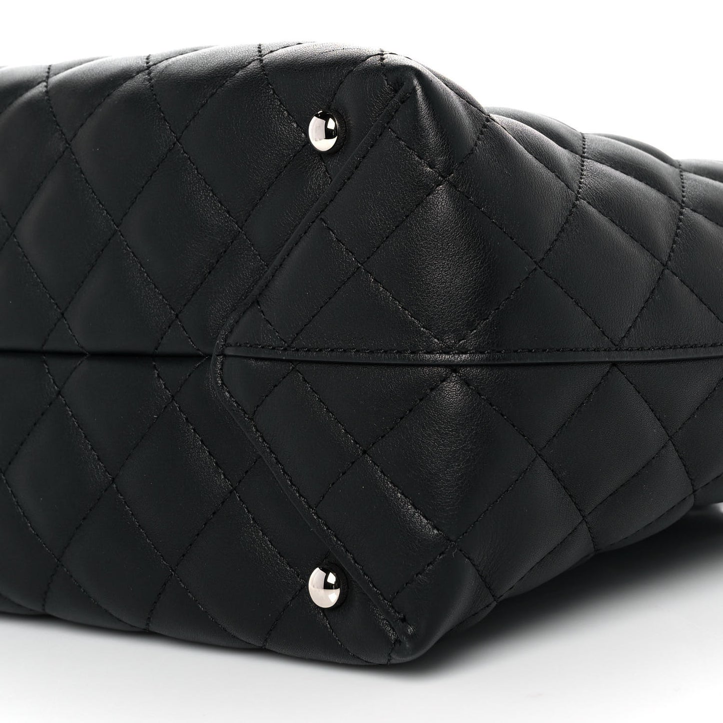 Calfskin Quilted Large Easy Shopping Tote Black
