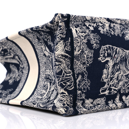 Christian Dior Canvas Embroidered Medium Toile De Jouy Reverse Book Tote Blue 8 of 11