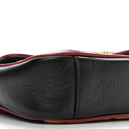Gucci Azalea Calfskin Matelasse Diagonal Patchwork Mini Torchon GG Marmont Shoulder Bag Black Beige Romantic Cerise 8 of 10