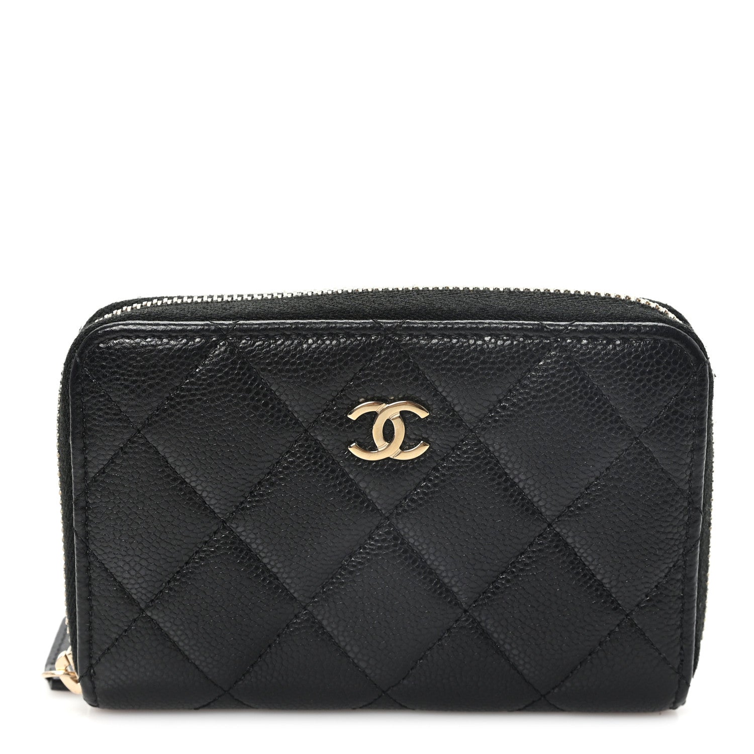 Chanel Caviar Quilted Zip Coin Purse Black 1 of 7