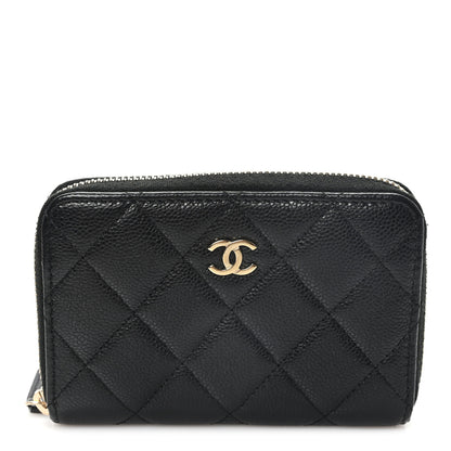 Chanel Caviar Quilted Zip Coin Purse Black 1 of 7