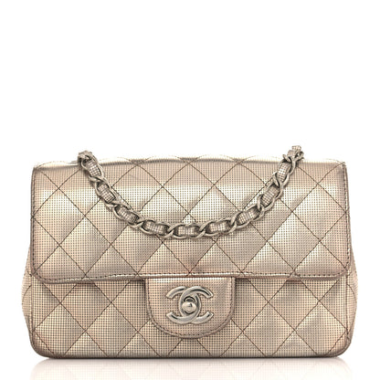 Chanel Metallic Calfskin Quilted Pixel Effect Mini Rectangular Flap Pink Gold 1 of 12