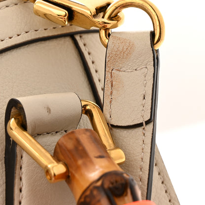 Gucci Wonka Grain Calfskin Mini Diana Tote Bag Mystic White Orange Fluo 12 of 13