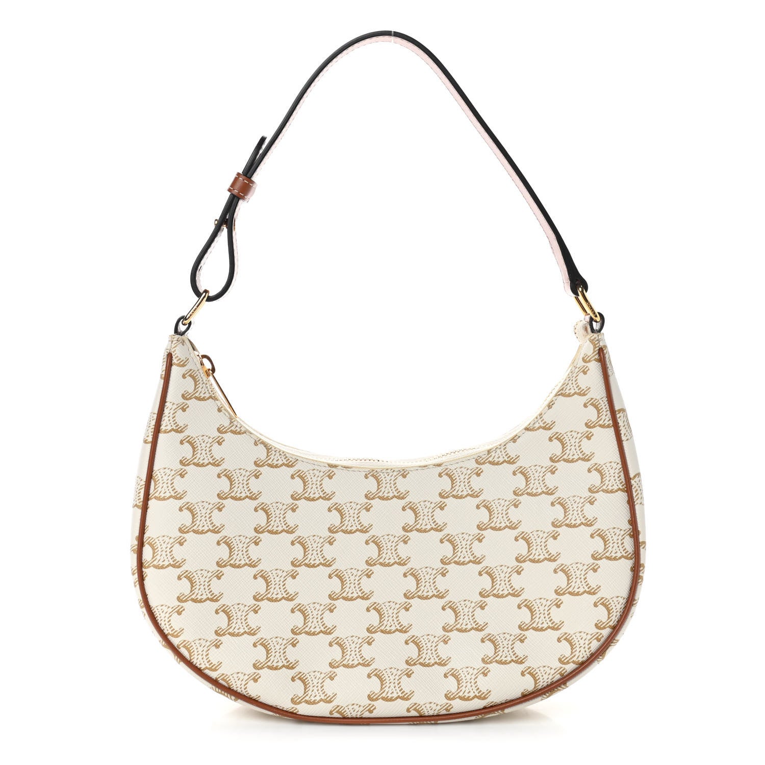 Celine Canvas Calfskin Ava Triomphe Shoulder Bag White 1 of 8