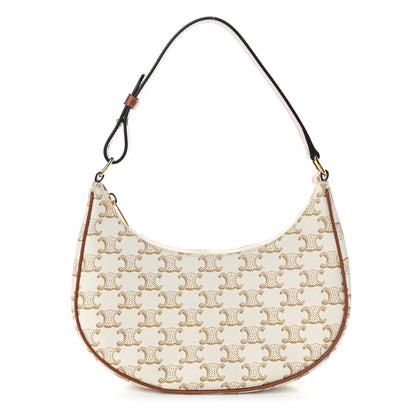 Celine Canvas Calfskin Ava Triomphe Shoulder Bag White 1 of 8