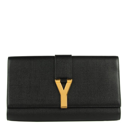 Saint Laurent Textured Calfskin Classic Y Ligne Clutch Black 1 of 8