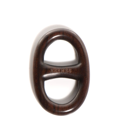 Hermes Wood Chaine D'Ancre Scarf Ring Brown 1 of 5