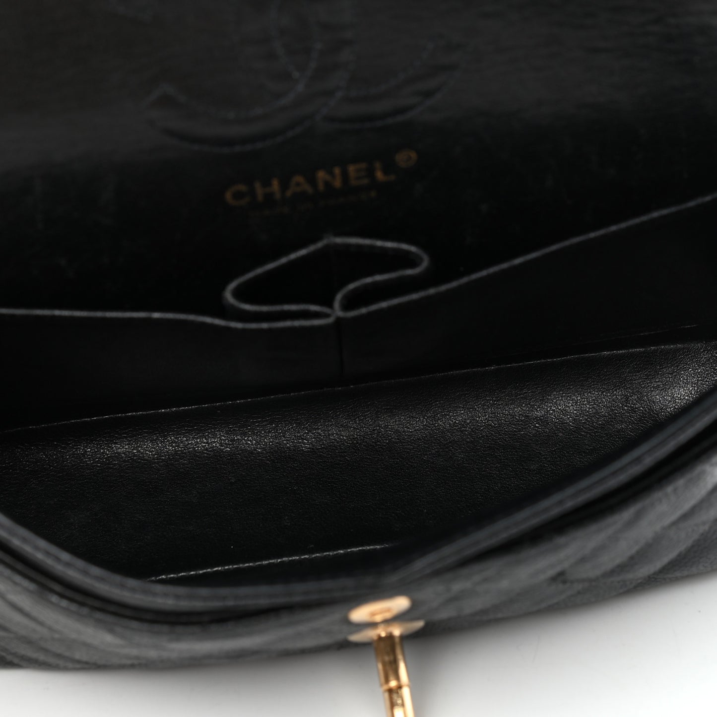 Caviar Quilted Small Double Flap Black