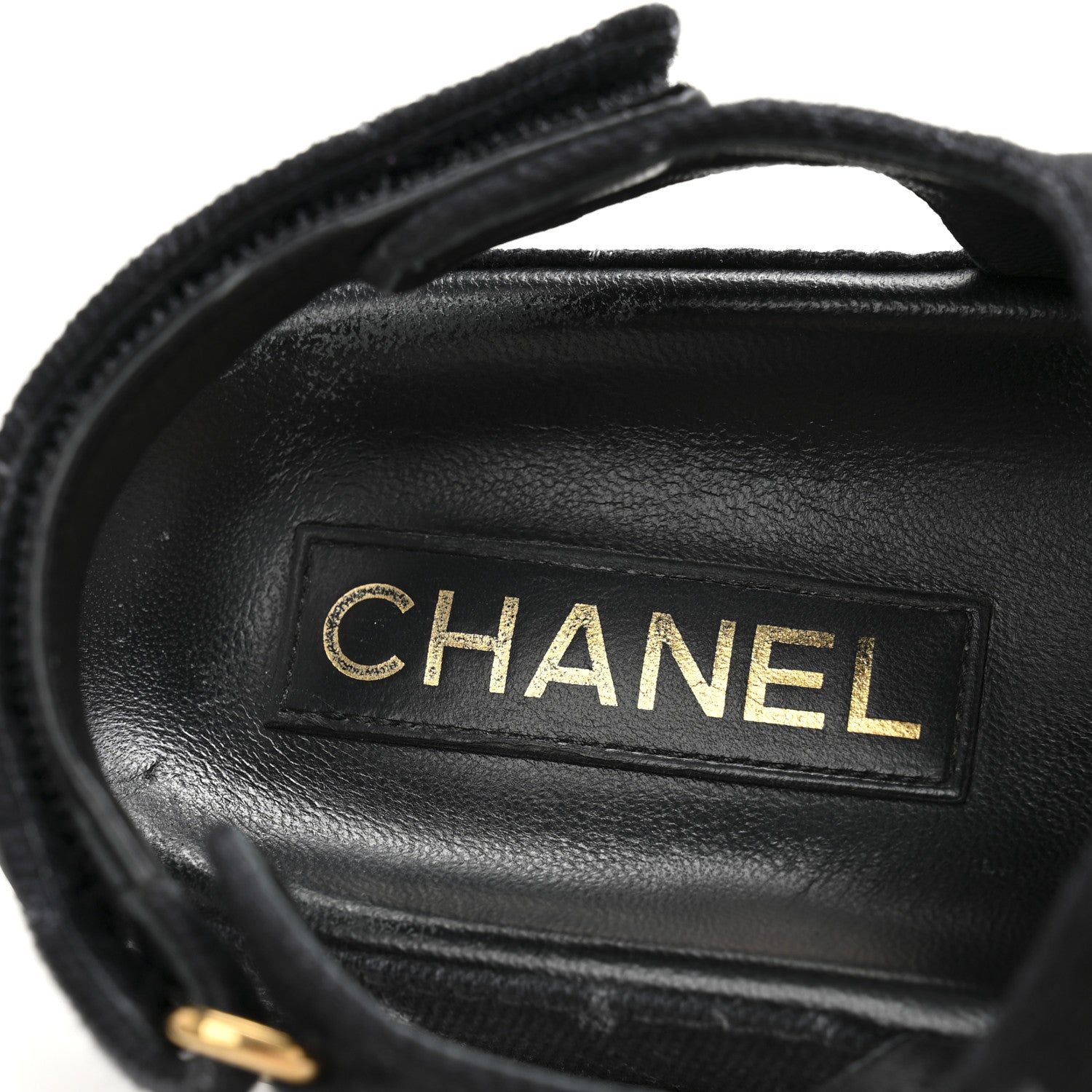 Chanel Denim Printed Dad Sandals 39 Black 8 of 12