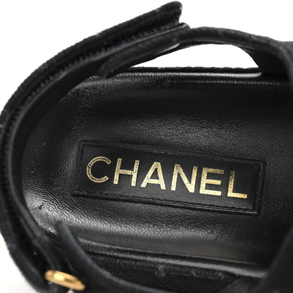 Chanel Denim Printed Dad Sandals 39 Black 8 of 12