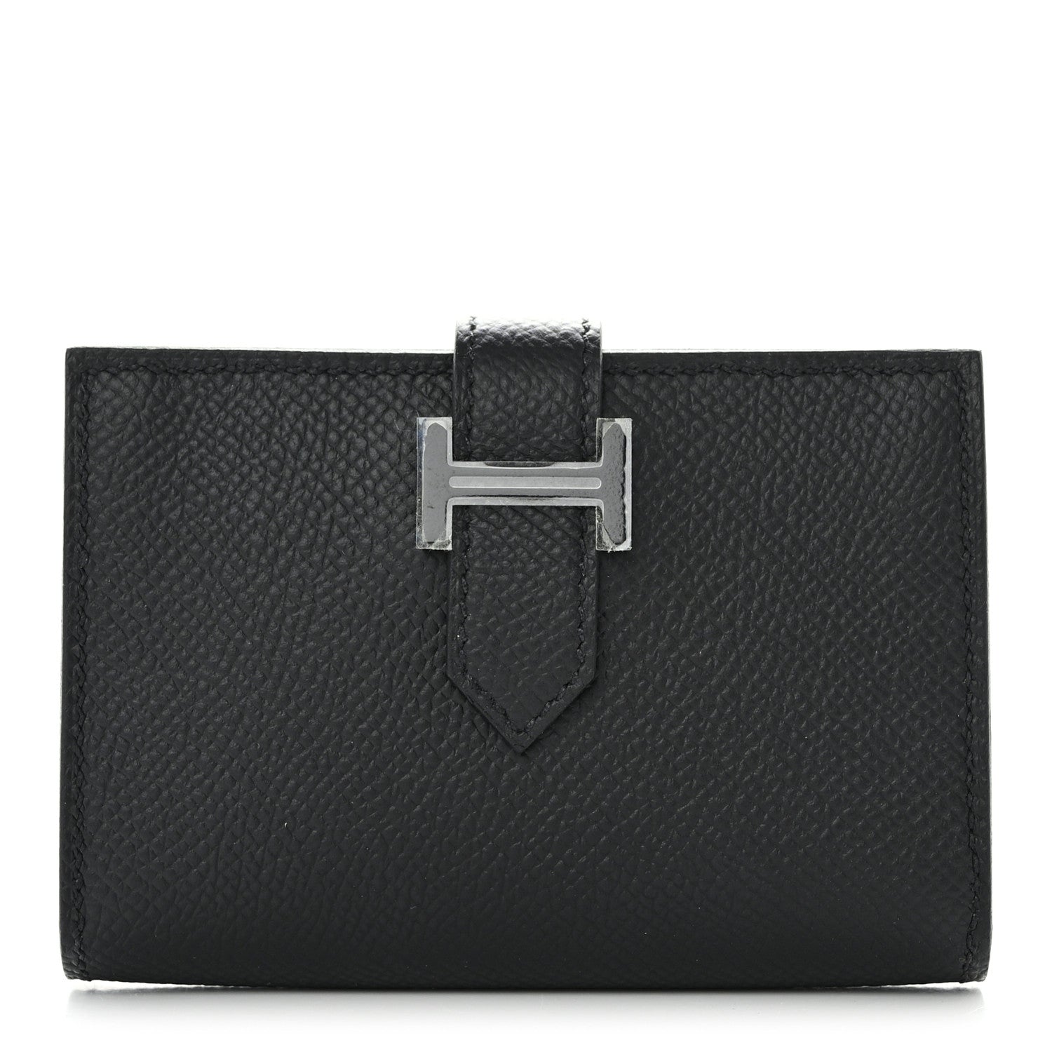 Hermes Epsom Monochrome Bearn Card Holder Wallet Black 1 of 9