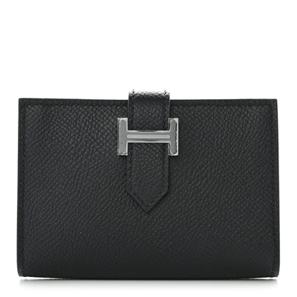Hermes Epsom Monochrome Bearn Card Holder Wallet Black 1 of 9