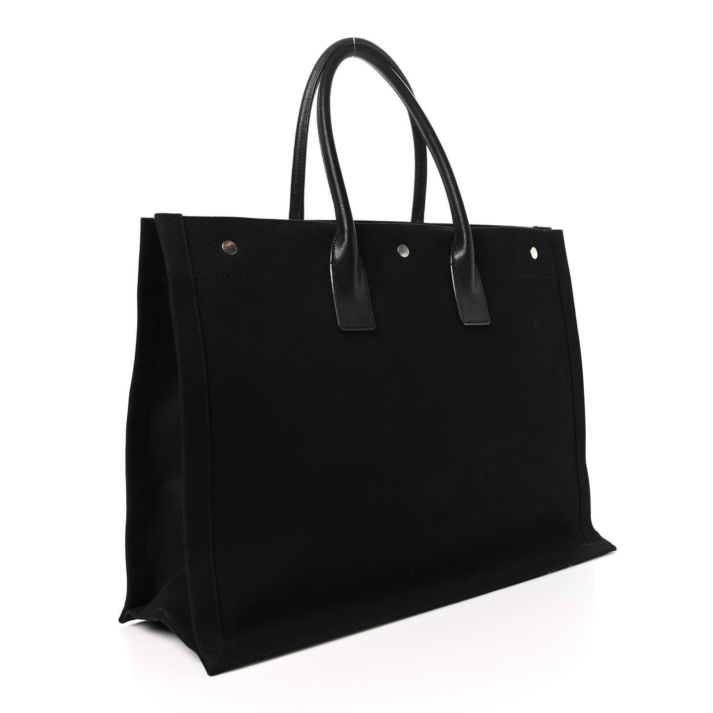 Linen Calfskin Rive Gauche Tote Black